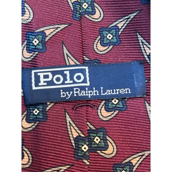 Polo by Ralph Lauren Men's Maroon Necktie 57 Inches by 3.5 Inches - Picture 2 of 9